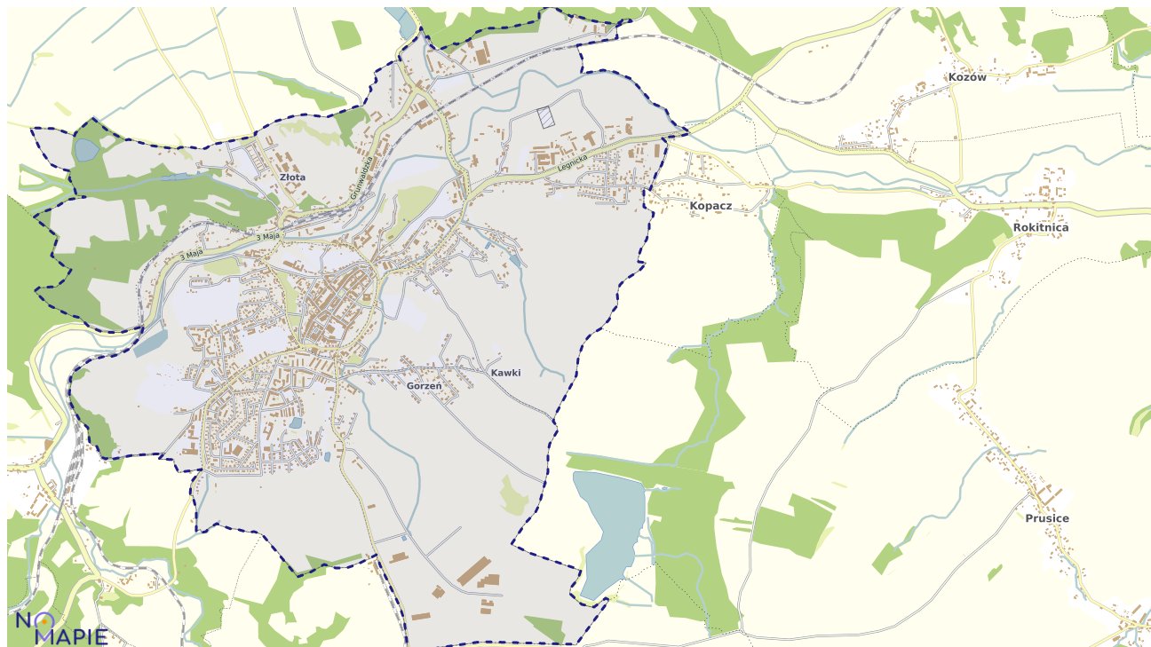 Mapa uzbrojenia terenu Złotoryi